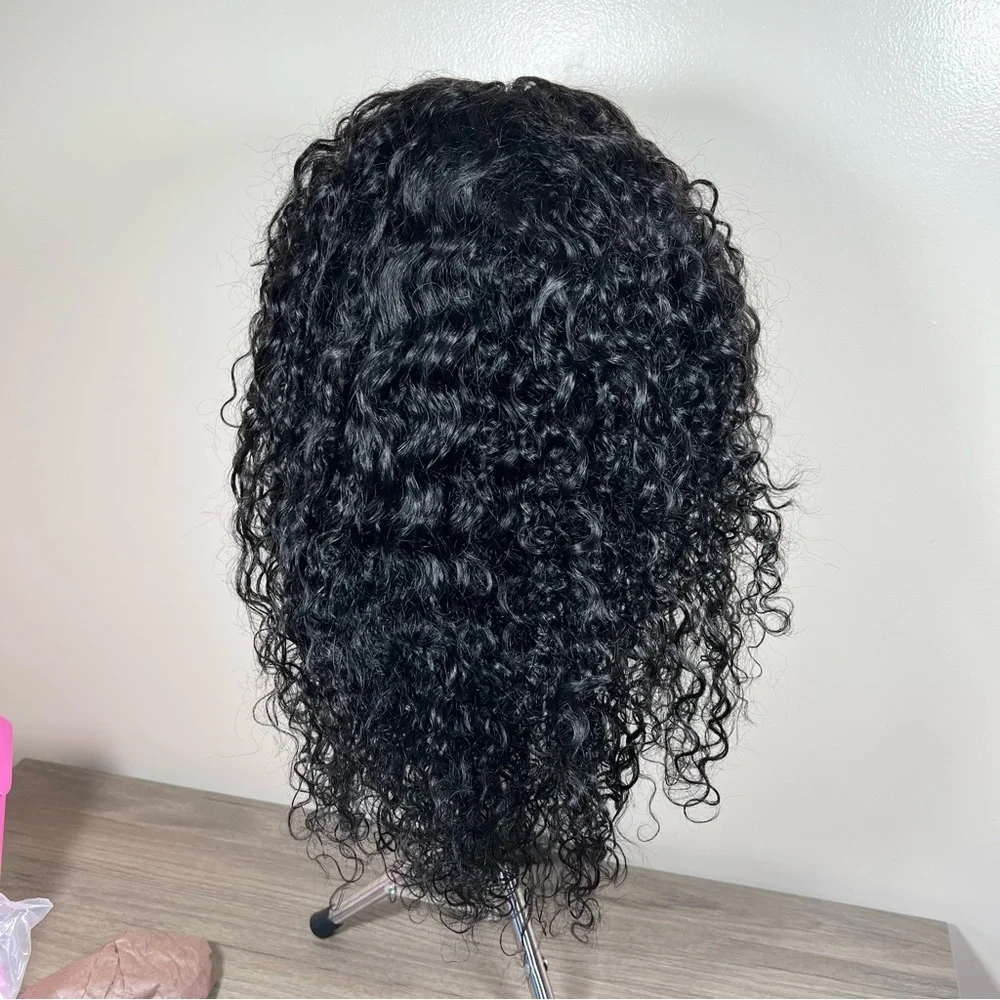 UNICE InvisiBlend V Part Water Wave Mixed Curly Human Hair 20 Inch Wig